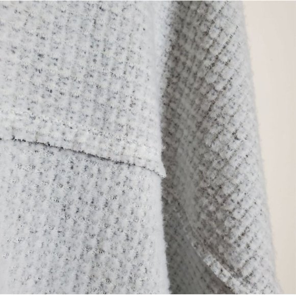 Maeve Lia Hacci Cardigan Sweater S grey open front waffle texture with raw edges - Picture 9 of 10